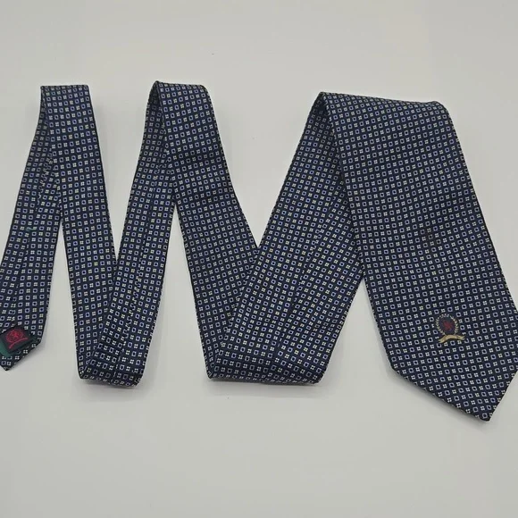 Tommy Hilfiger | Navy Printed Silk Tie - Picture 2 of 6